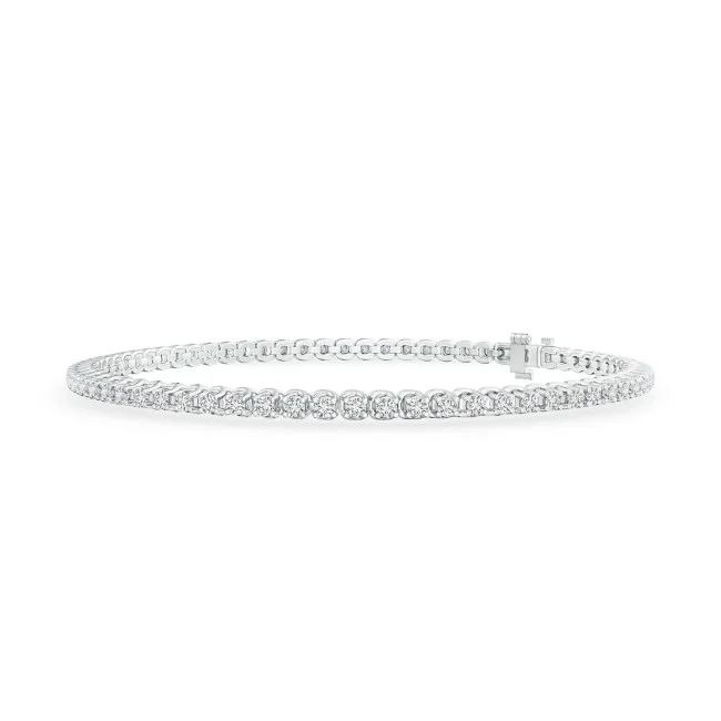 Prong-Set Round Diamond Eternity Stackable Bracelet