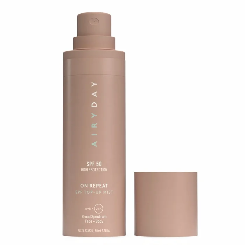 Elevate Your SPF Game with Airyday's On Repeat SPF50 Top-Up Mist